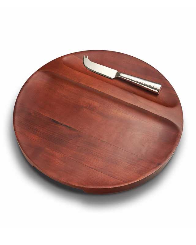 Sierra Divided Wood Tray with Knife